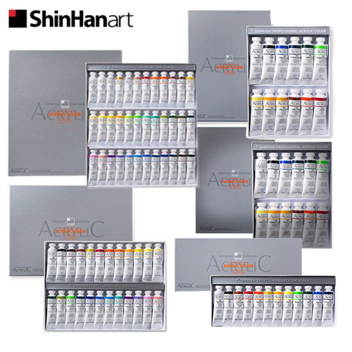 신한 전문가용 아크릴 물감 세트 12색 24색 36색 20ml 12색 A,B세트 50ml 33,500원