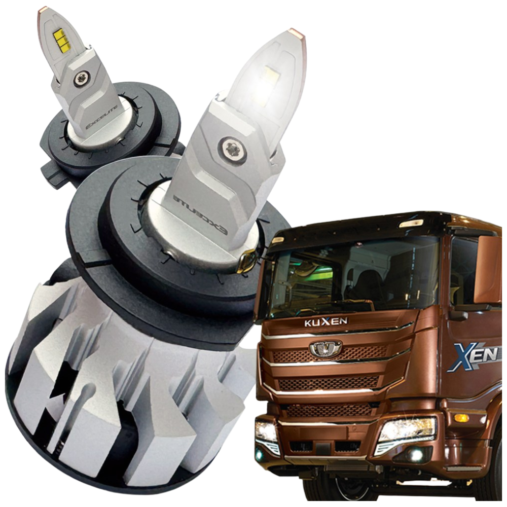 구쎈 합법 LED 전조등 24V 화물차 트럭 노부스 더쎈 맥쎈 뉴그랜버드 스카니아 아록스 만트럭 볼보 프리마 트라고 엑시언트 파비스 뉴파워트럭 메가트럭, 2개, H7 135,000원