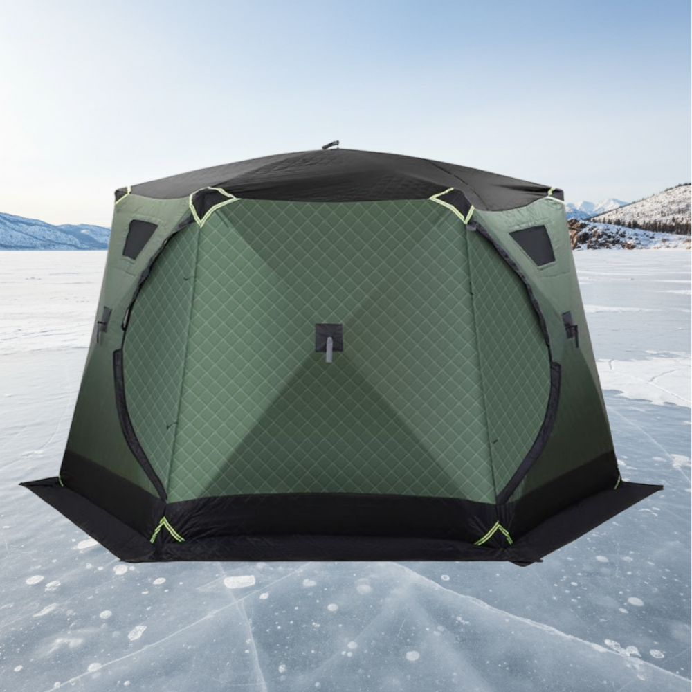차니글로벌 큐브텐트 특대 6-8인용 얼음 낚시 원터치 방한 동계 빙어 누빔 야외 육각, 밀리터리그린 286,900원