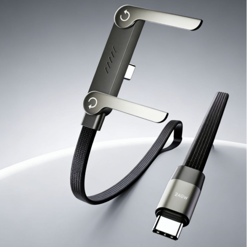 240W C to C타입 초고속 충전 케이블 접이식 휴대폰 거치대 1.5M, 1개, 블랙 8,900원