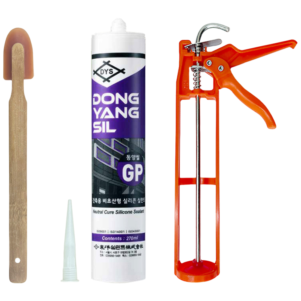 동양 다용도 무초산 실리콘 백색+플라스틱 건+헤라 8,900원