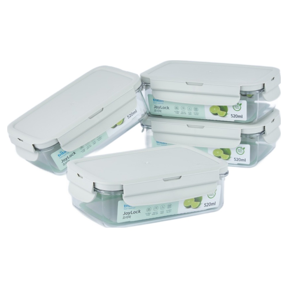 ecosense 조이락 트라이탄 밀폐용기 직사각, 4개, 520ml 16,800원