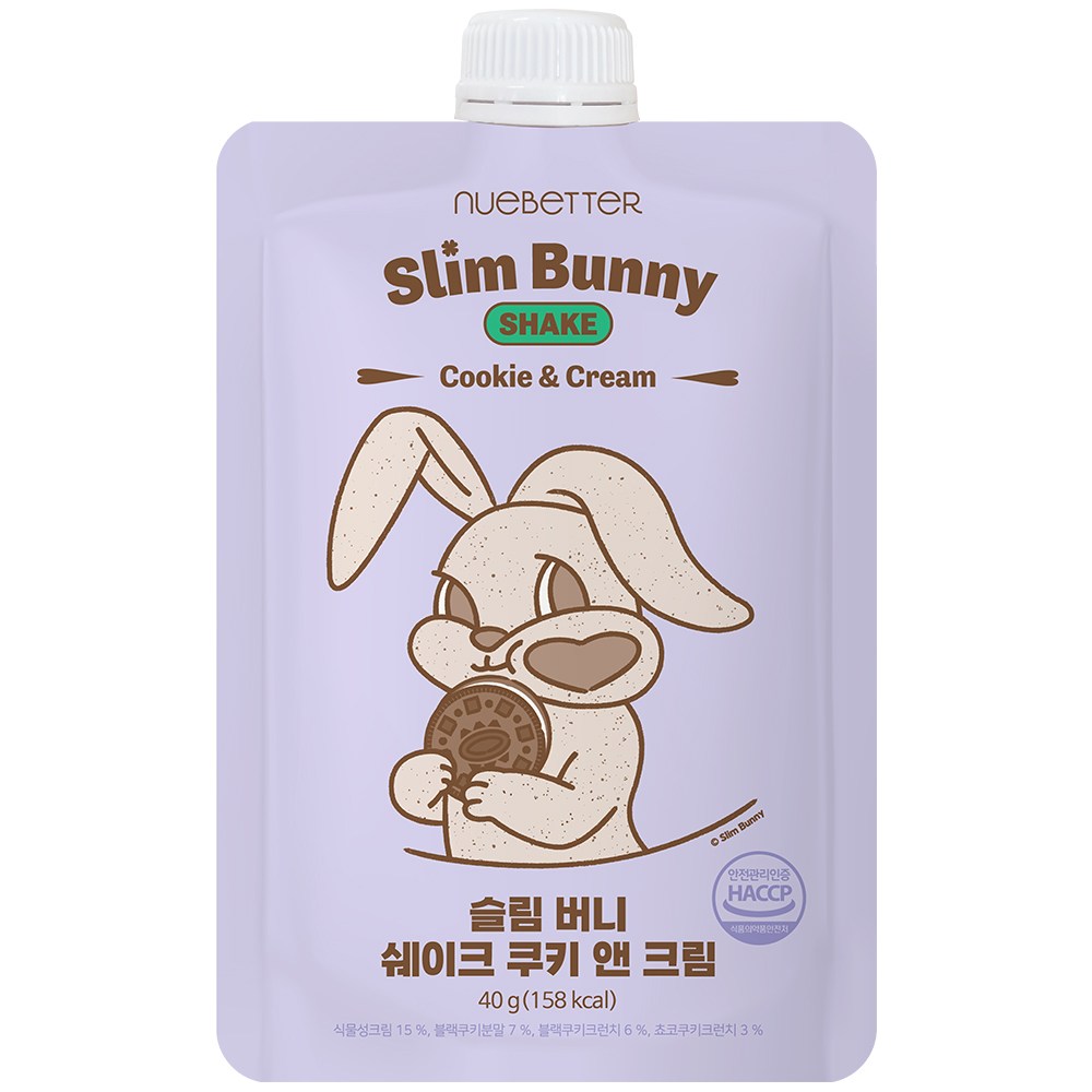 뉴베러 슬림 버니 단백질 쉐이크 파우치 4가지맛, 40g, 5개 18,000원