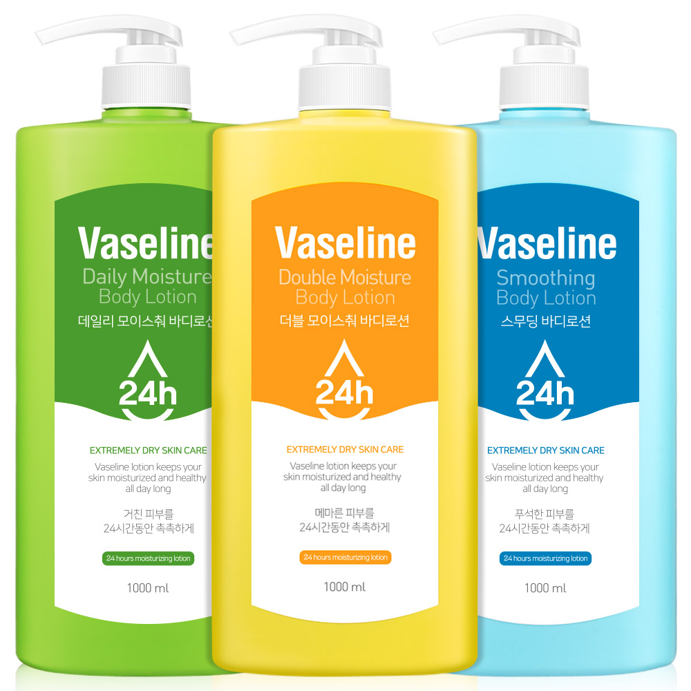 시투와이 바세린 24h 바디로션 데일리모이스춰 1000ml + 더블모이스춰 1000ml + 스무딩 1000ml 세트 21,810원