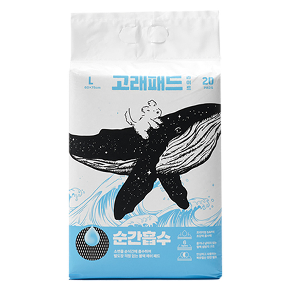 핏펫 순간흡수 강아지 고래 배변패드 라이트, 20개입, 1개 10,900원