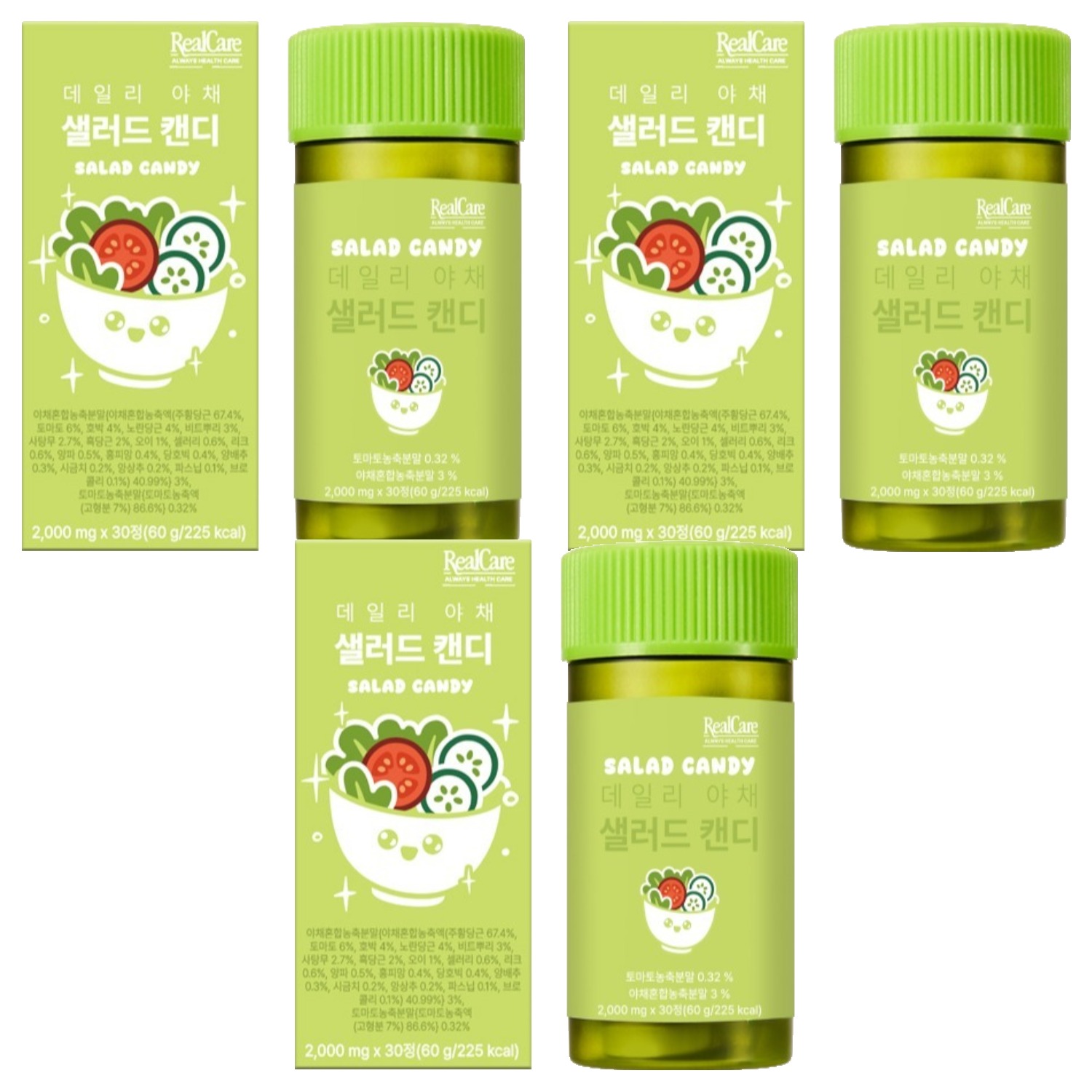 리얼케어 데일리 야채 샐러드 캔디, 3개, 30정 58,350원