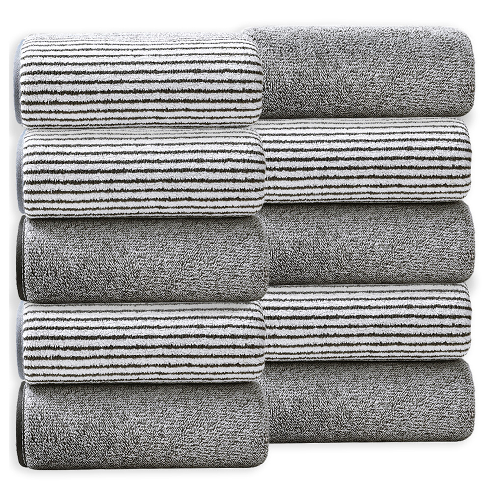 올웨일리 클래식 프리미엄 수건, 스트라이프 + 그레이, 10개 23,900원