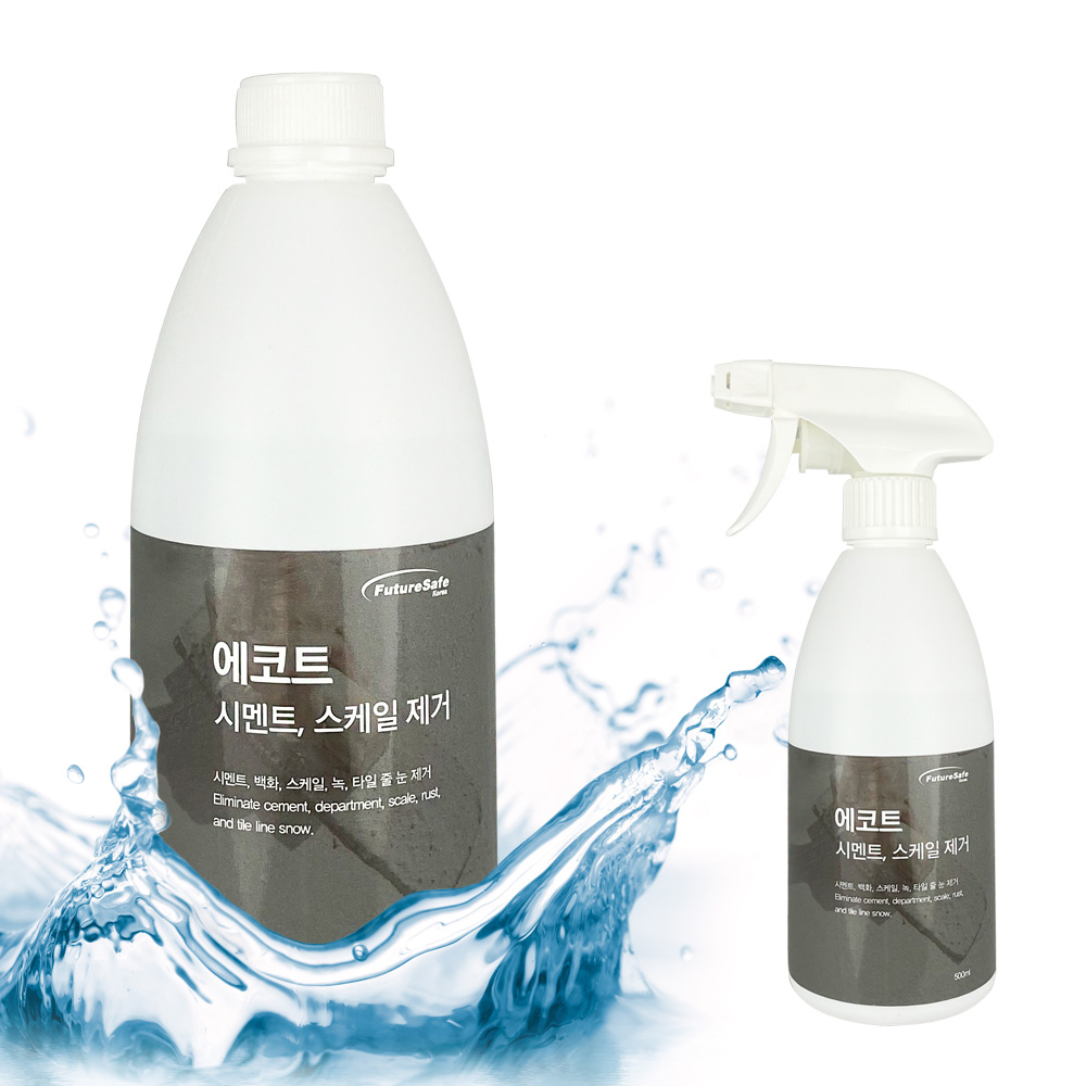 에코트 시멘트제거제 500ml / 스케일 타르 백화 몰탈 타일줄눈 얼룩 석회 제거제, 2개, 500ml 24,400원