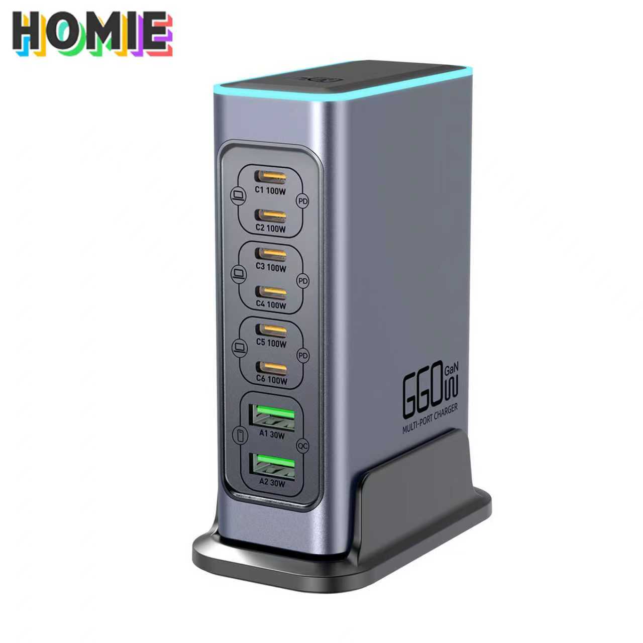 HOMIE 충전기 660W  c타입 고속 충전기 어댑터  6 개 C타입 2 개 A 멀티충전기 PDQC3.0 USB 핸드폰 충전기 47,900원