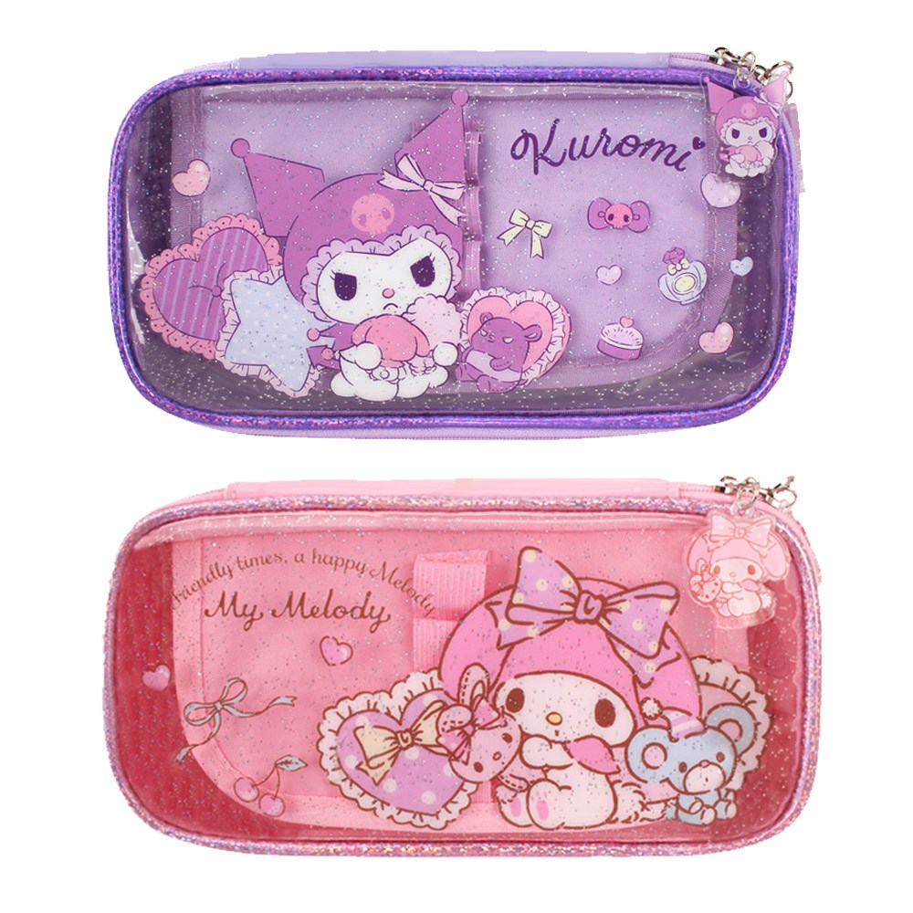 산리오 쿠로미 마이멜로디 하트리본 글로시 파우치 필통 필기구 소지품 휴대용 케이스 14,400원