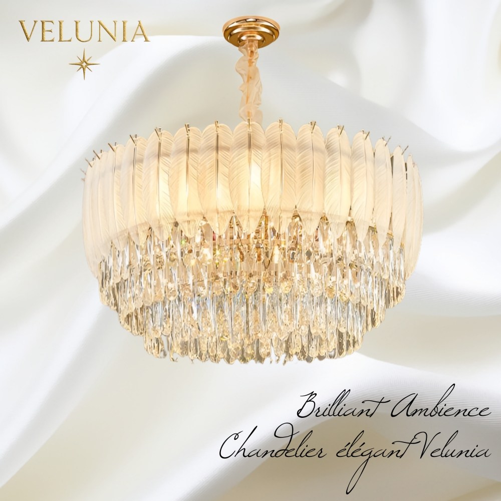벨루니아 유럽풍 샹들리에 거실등 3색 LED 천장 조명 식탁 인테리어 깃털 크리스탈 258,000원