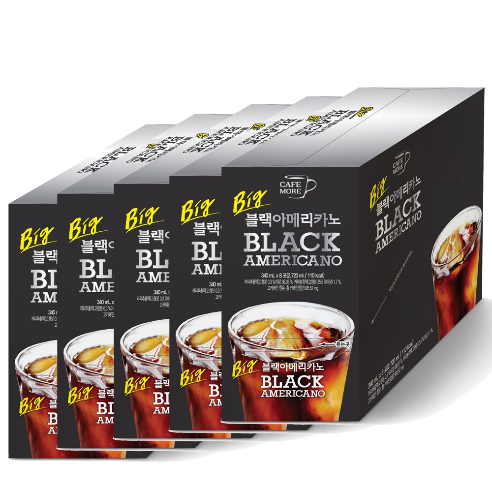 [카페모어] 빅 블랙 아메리카노 (340ml 40개입) 진한 커피향!!, 40개, 340ml 28,370원