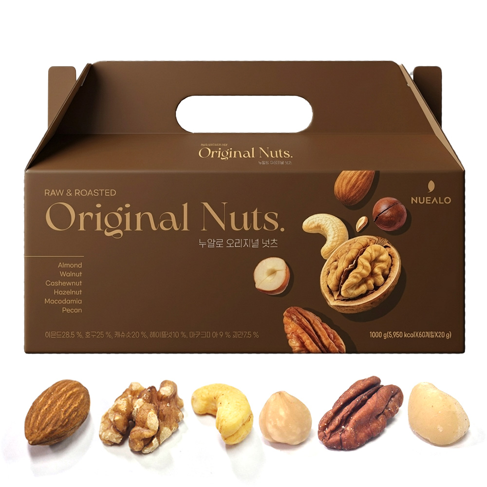 누알로 오리지널넛츠 20g x 50봉 순수견과 34,450원