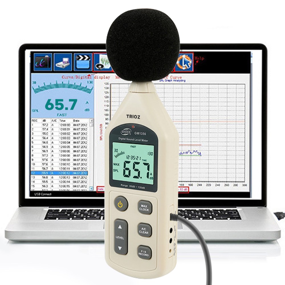 트리오즈 GM1356 소음측정기 데시벨 측정기 소음계 PC연결 실시간 모니터링, 1개 59,000원