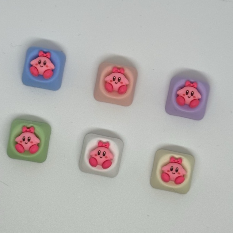 키캡 딸깍이 키보드 LED 키링 클릭커 ASMR 별의 커비 캐릭터 핑크 귀여운 4,000원