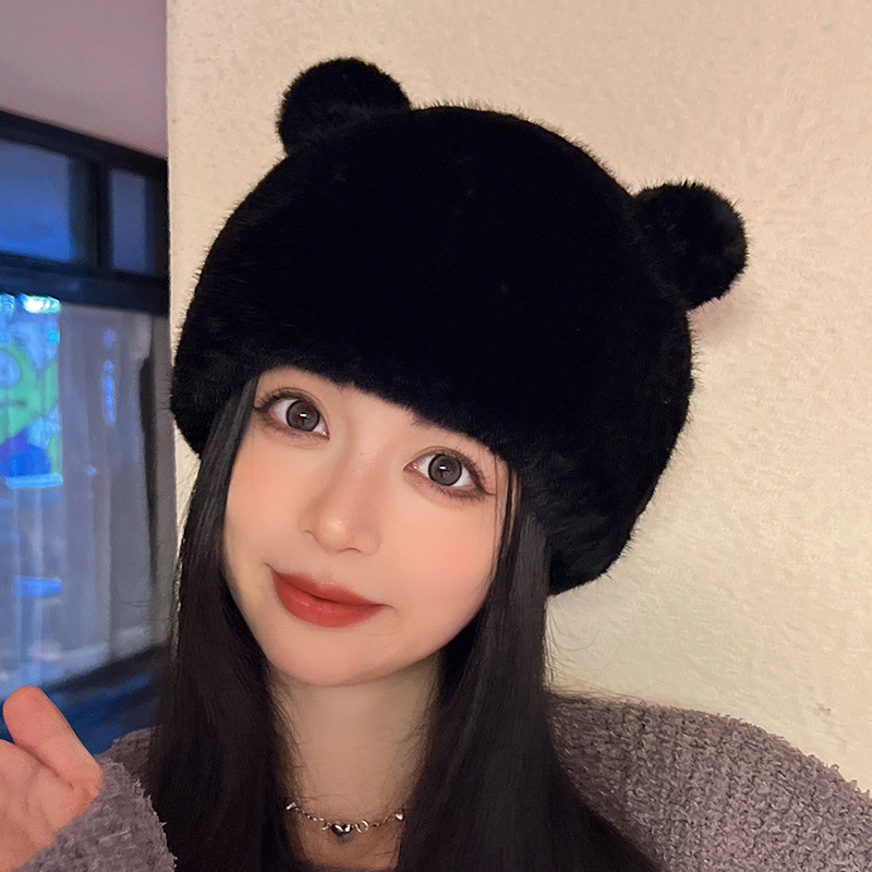 제이리스트 보들보들 큐티 베어 퍼 모자 퍼벙거지 방한모자 귀달이모자 패션 군밤모자 PW-H014 12,300원