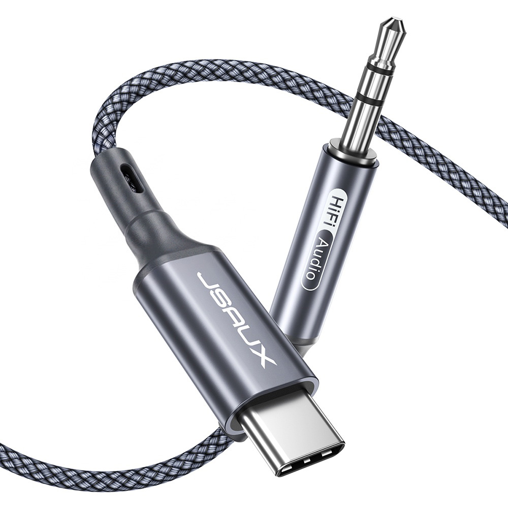 JSAUX 오디오 C타입 to AUX 케이블 옥스선 HIFI 음질 스마트 DAC 칩, 1개, 그레이, 2m 15,900원