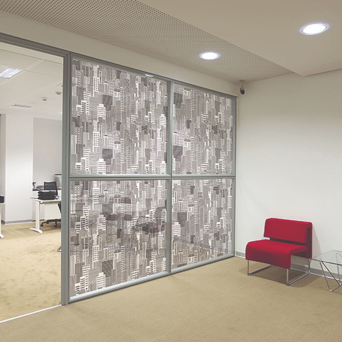 현대시트 유리 창문 반투명 무점착 시트지 센트럴시티 HNG-32008 1롤 (1m폭x30m) 243,000원