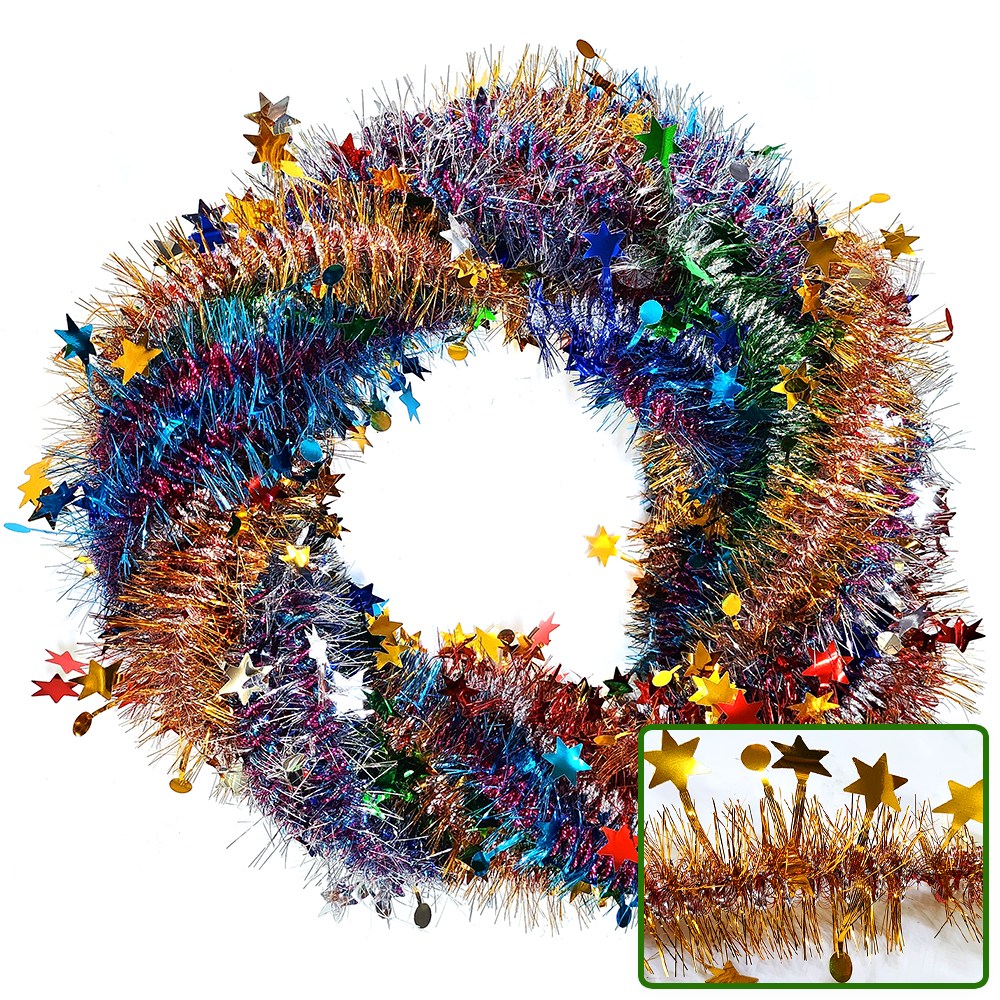 크리스마스 모루 (작은별) -6칼라 트리장식 크리스마스츄리 파티장식 시즌모루 3,300원