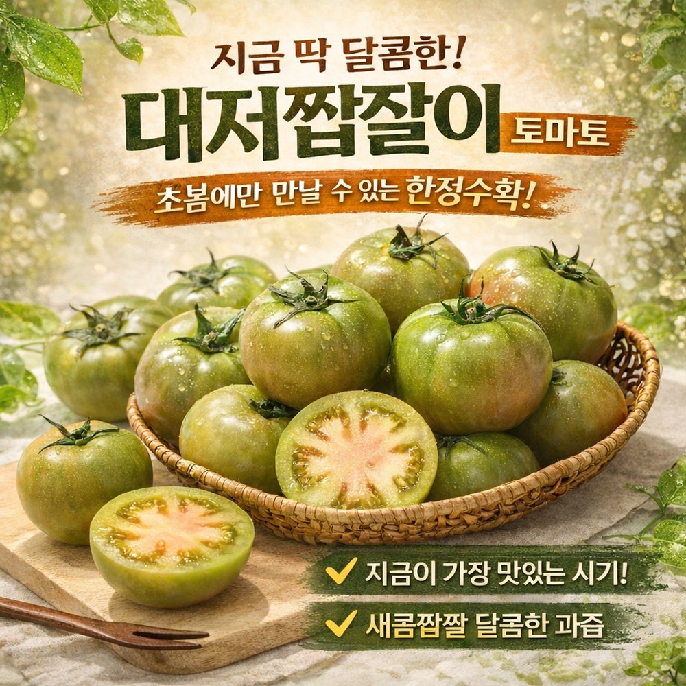 [과일정과/대저산지직송특가] 2026년 첫 출하 고당도 대저 짭짤이 토마토 Brix 당도보장, 1박스, 특품 3S-S 2.5kg (38~50과)(가장 인기) 49,300원