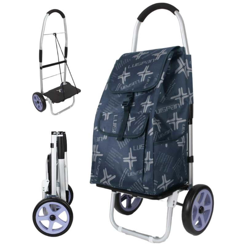 세컨드포그 바퀴달린 접이식 시장 장바구니 발판 캐리어 카트, 1개, 네이비 49,900원