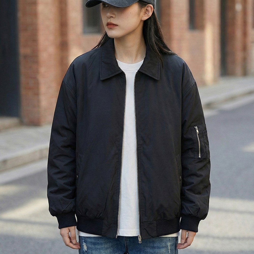 UPPERCUT 남여공용 베이직 루즈핏 카라넥 항공점퍼 블루종 빅사이즈 캐주얼 봄가을 아우터 19,900원