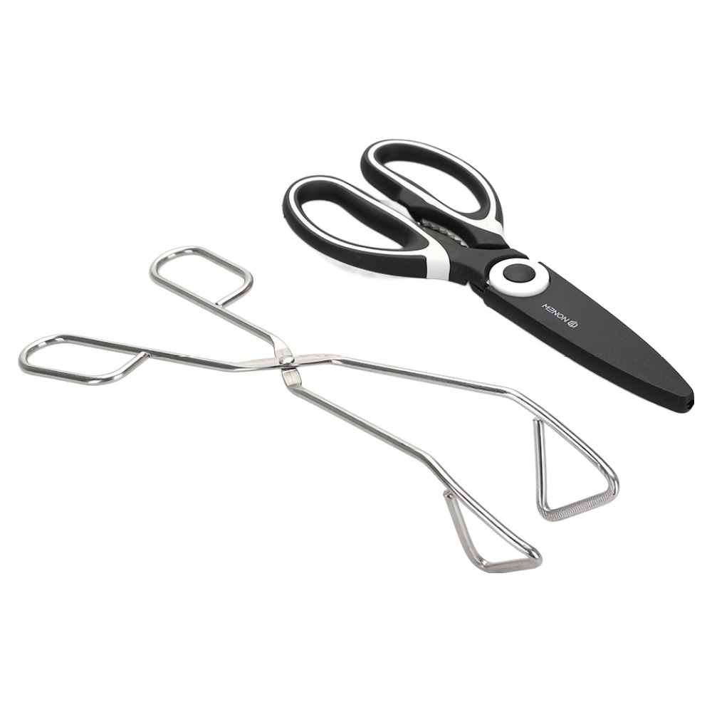노뉴 캠핑주방 스테인리스 다용도 가위 + 가위형 요리집게 세트 6,290원