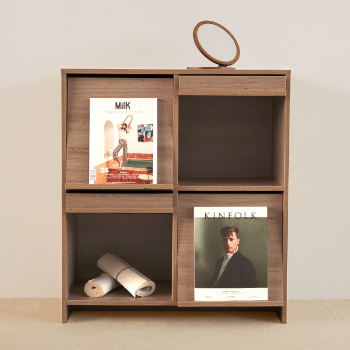 [모노폴리오] 헤이 매거진랙 수납장_월넛, 단품, 현재가 105,000원