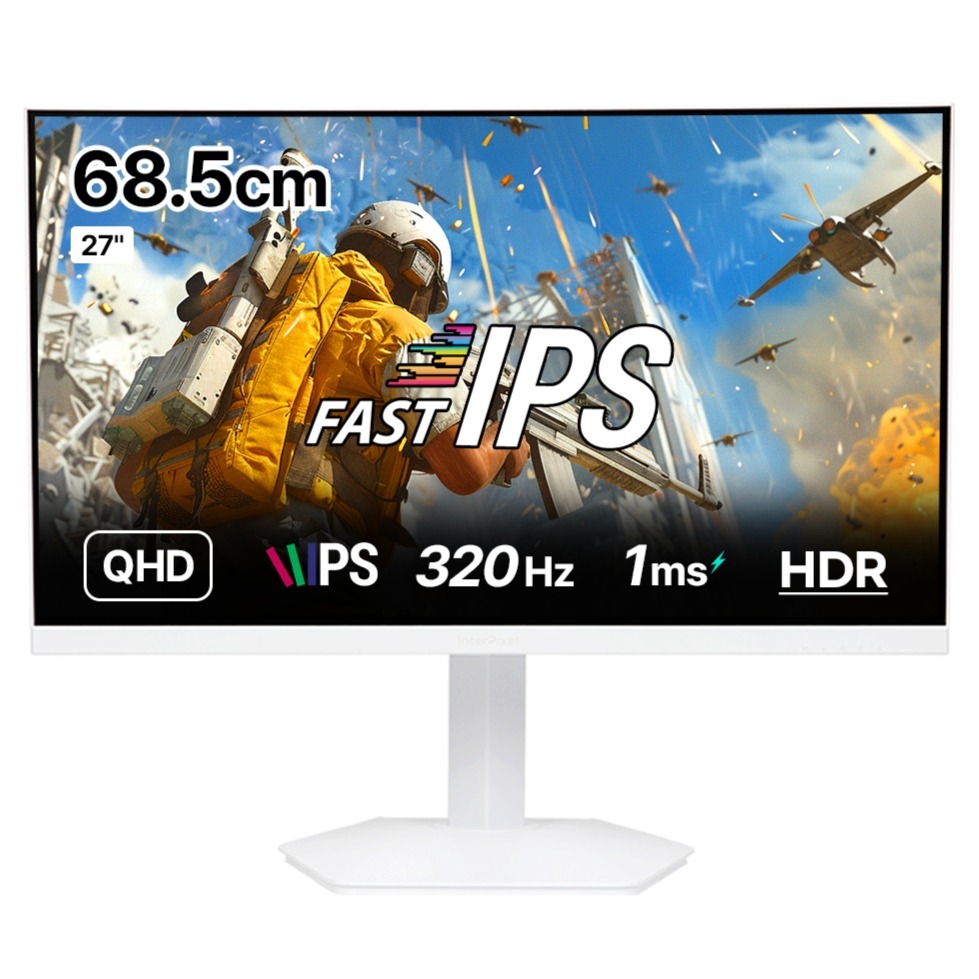 인터픽셀 QHD FAST IPS 320Hz 피벗 게이밍 모니터 화이트, IPQ2780(일반), 68.5cm 296,100원