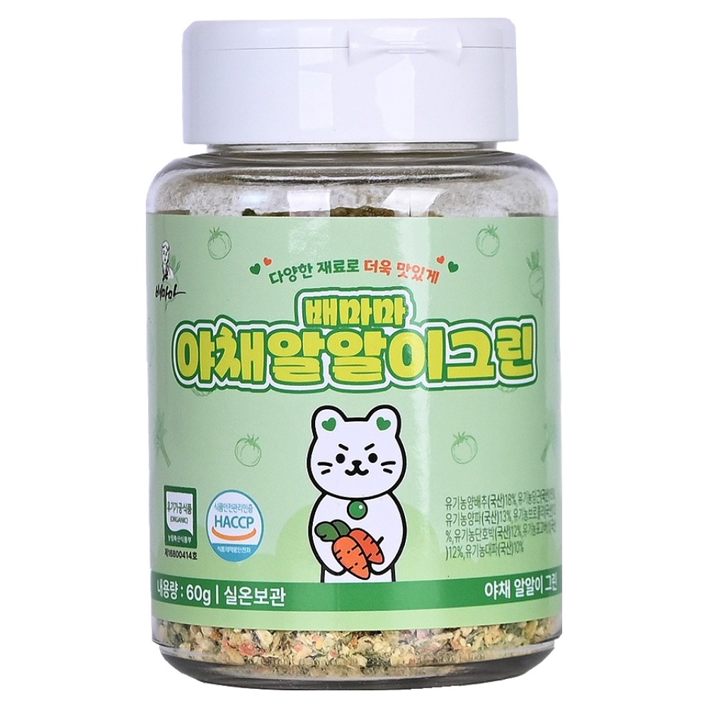 배마마 유기농 밥가루 야채 알알이 그린, 60g, 1개 20,800원