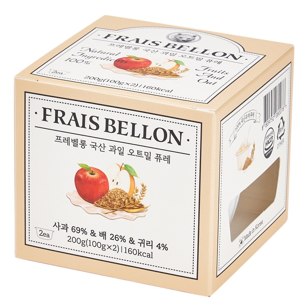 프레벨롱 국산 과일오트밀 퓨레, 혼합맛(사과/배/귀리), 200g, 1개 4,950원