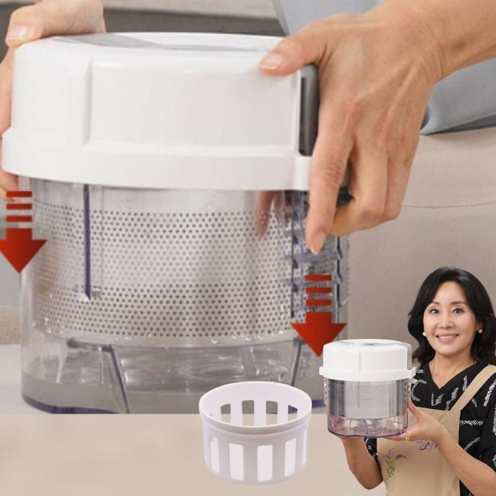 대용량 2.4리터 하이로 빅스텐 매직 짤순이 유청분리기 음식 탈수기 스테인리스 5단계 조절 100% 국내생산, 1개 49,900원