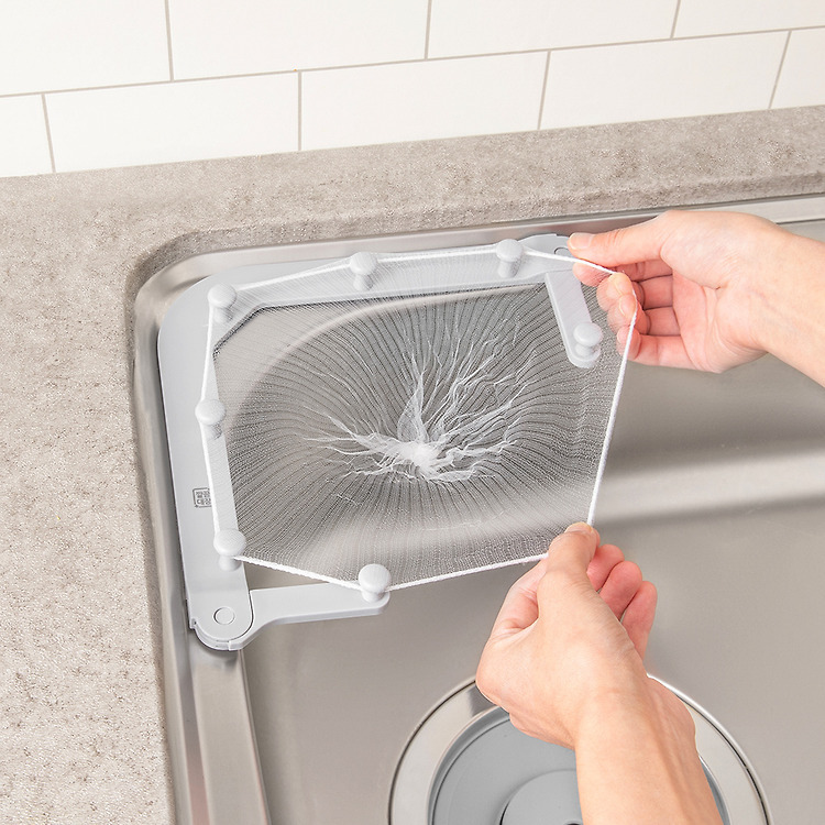 깔끔대장 음쓰다망 싱크대 거치대 그레이 + 거름망 50p + 테이프 세트 13,600원