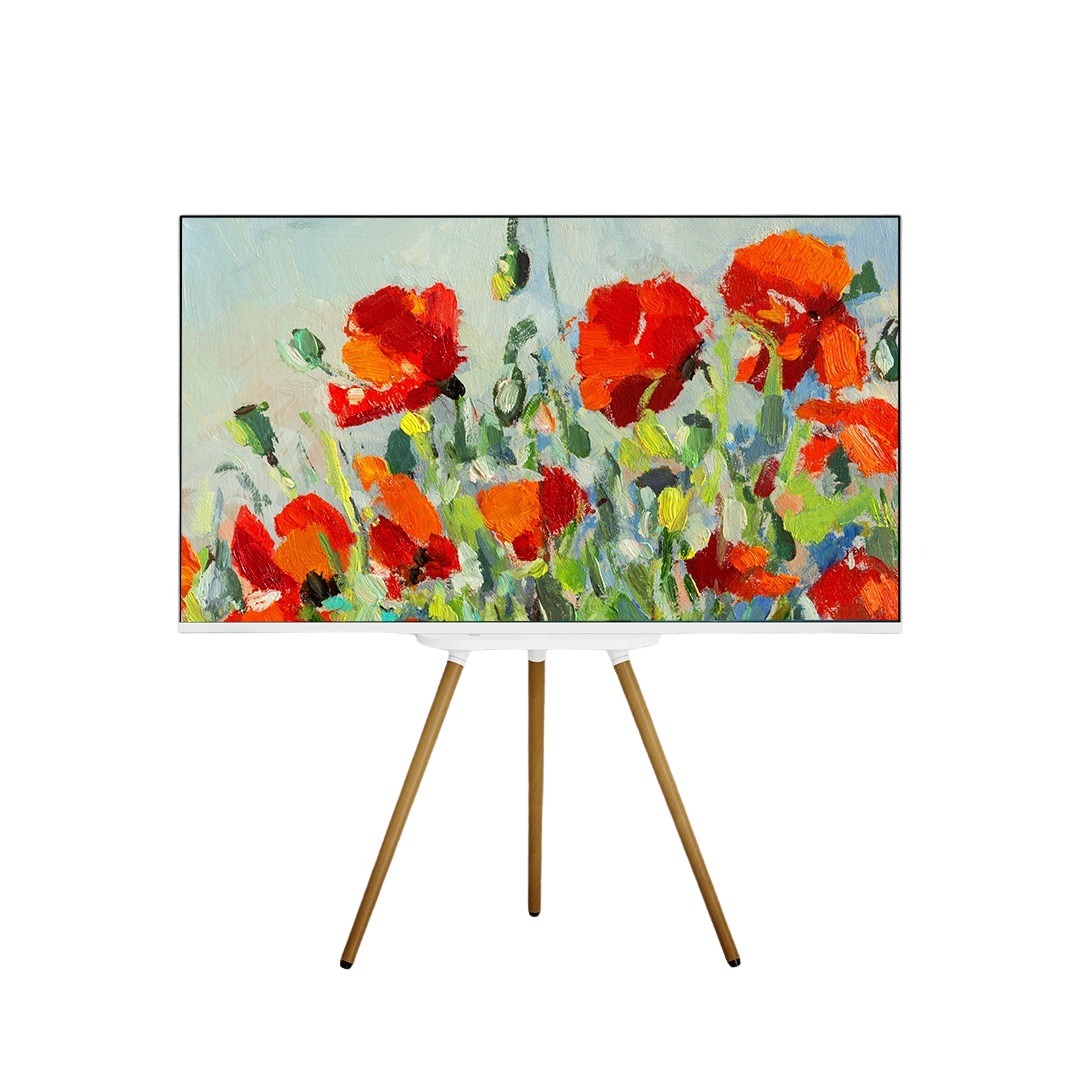 이젤큐빅스 화이트에디션 43인치 QLED 4K UHD TV 구글 스마트 이젤 tv 거치대 이젤형 인테리어 스탠드티비 489,000원