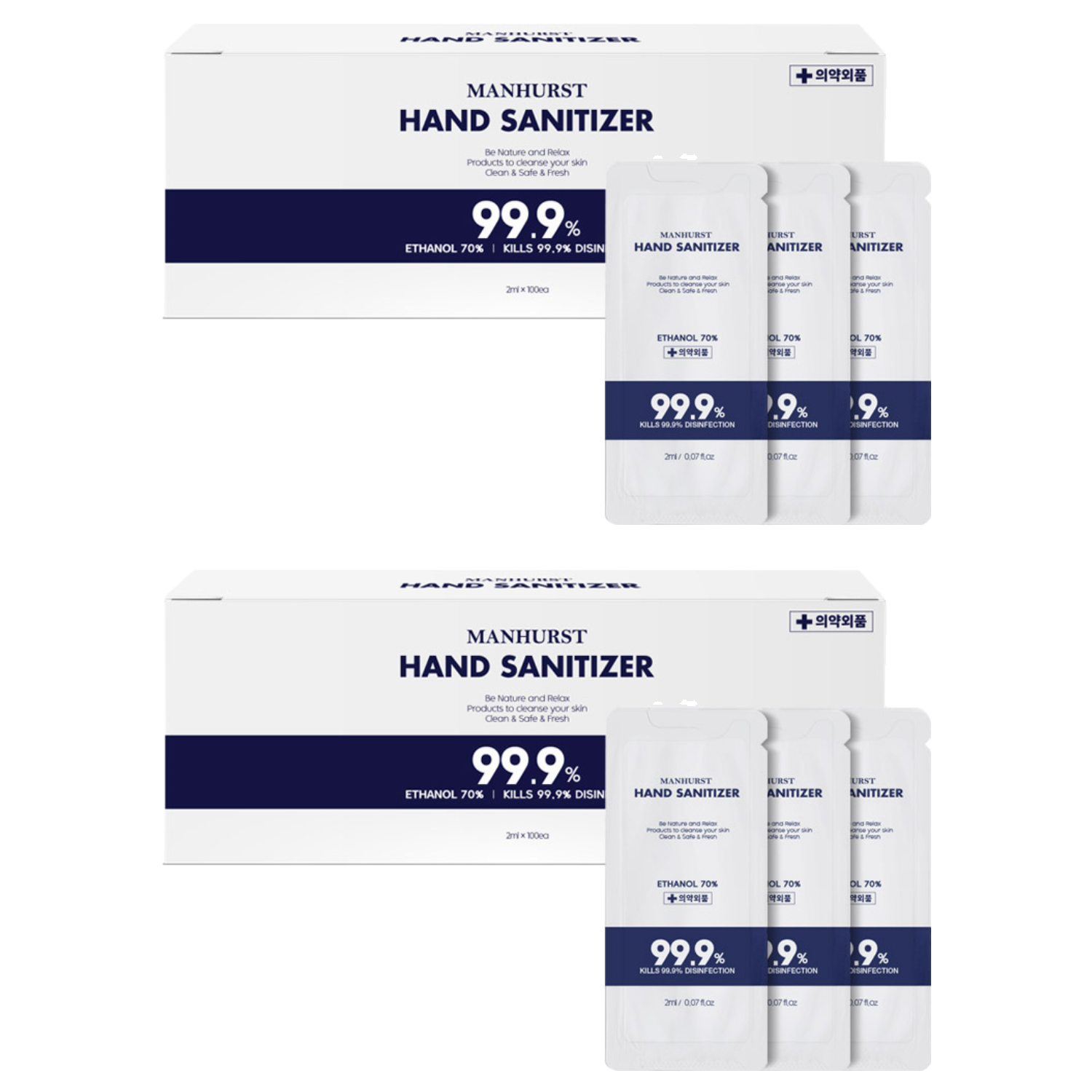 맨허스트 일회용 손 소독제 100p, 200ml, 2개 11,580원