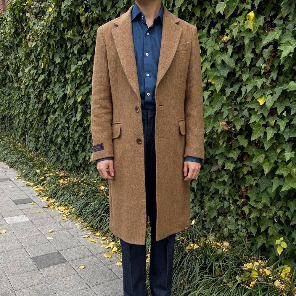 로얄수트 프리미엄 울100% 남자 카멜 헤링본 겨울 정장 코트 253,610원