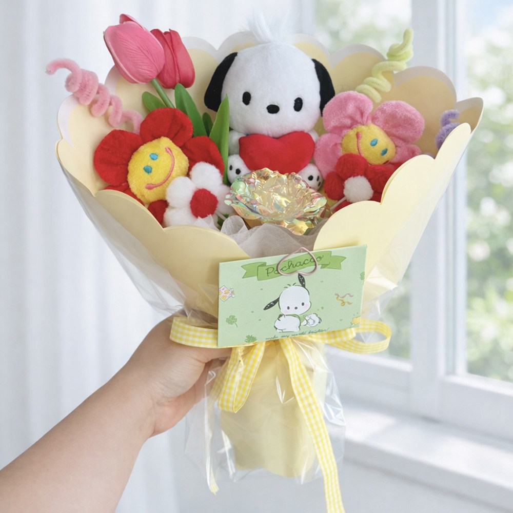 한정수량 산리오하트 가방고리 인형꽃다발 졸업선물 축하선물 생일선물 재롱잔치 학예회 선물 21,500원