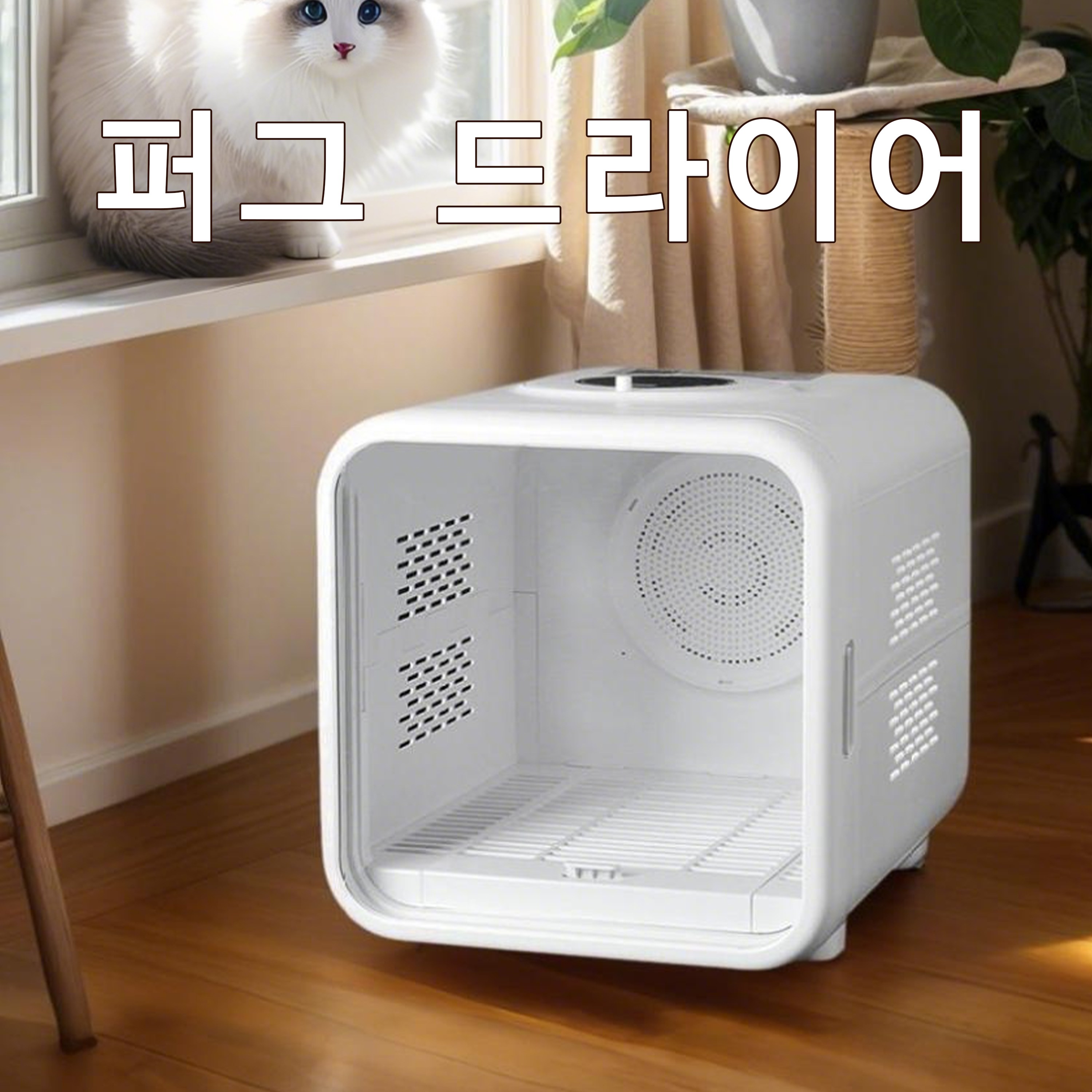 저소음 반려동물 건조기 고양이 스트레스 해결 안전한 자동 드라이어 강아지 고양이 함께 사용 가능한 펫 헤어 드라이기, 하양 219,900원