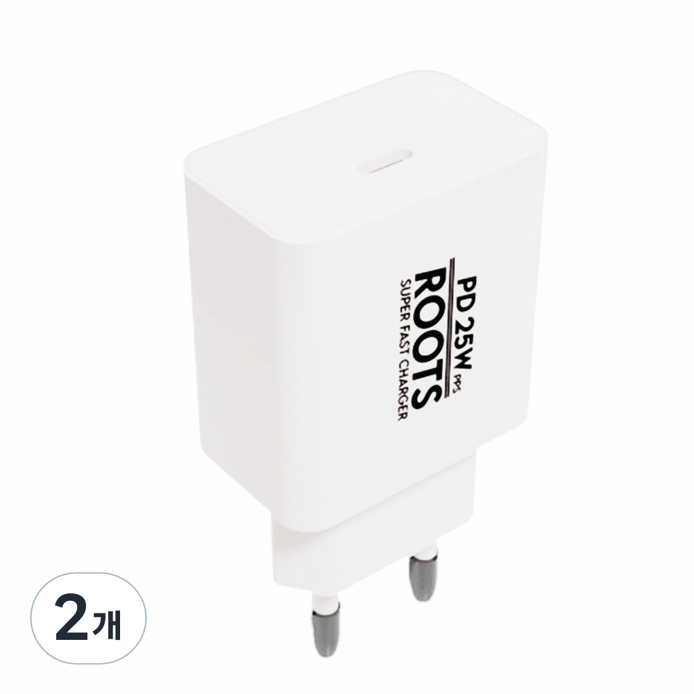 루츠 국내생산 PD 25W PPS C타입 초고속 충전기, 2개, 화이트 23,300원