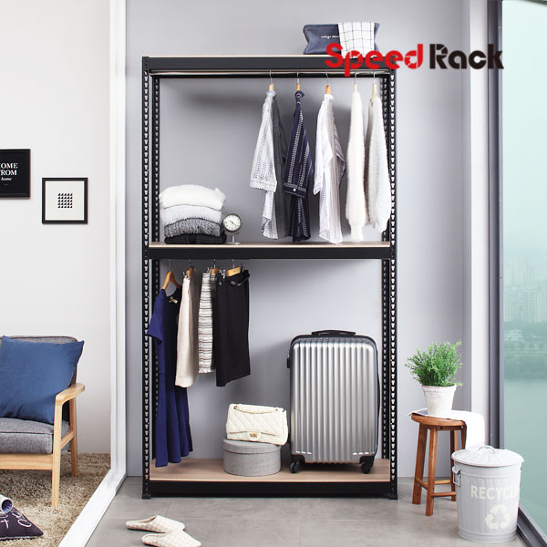 스피드랙 더 행거 1200 x 400 x 2100 3단, 블랙 95,400원
