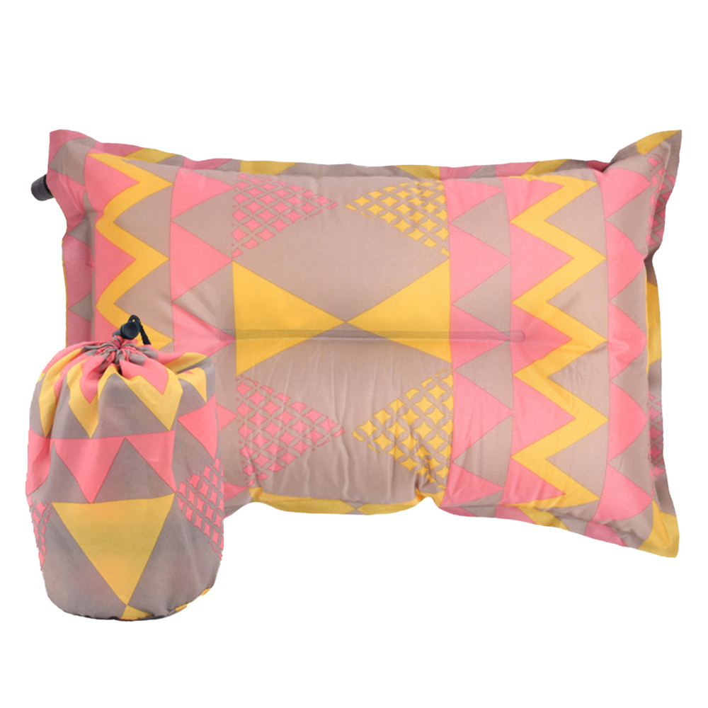 슴스다 휴대용 부드러운 방수 에어베개, 핑크 + 옐로우, 1개 5,890원