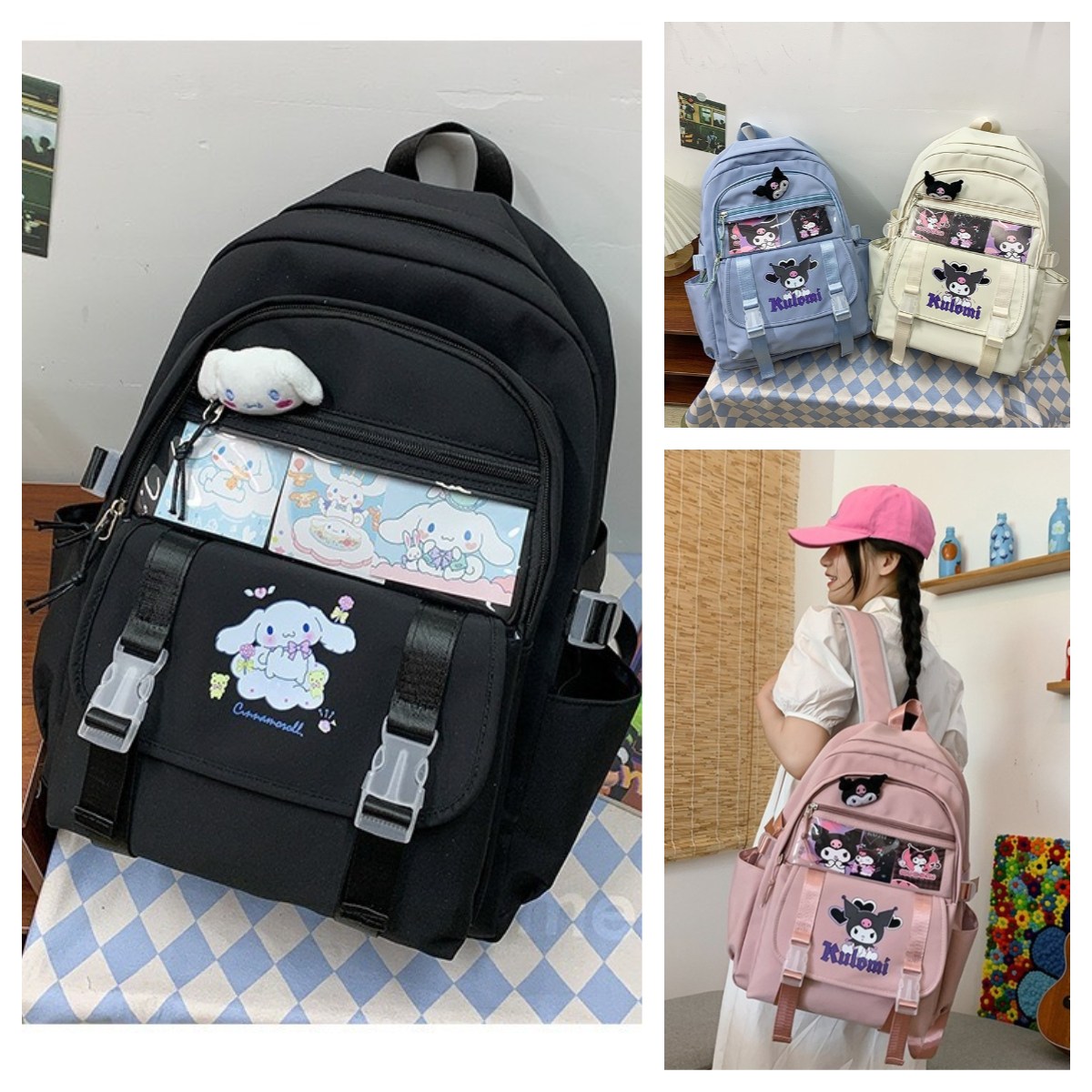 [딸기씨]산리오 고품질 입학가방 책가방 학생가방 쿠로미 시나모롤 마이멜로디 학생 초등학생 여아 남아 아동 학용품 학원가방 12,900원