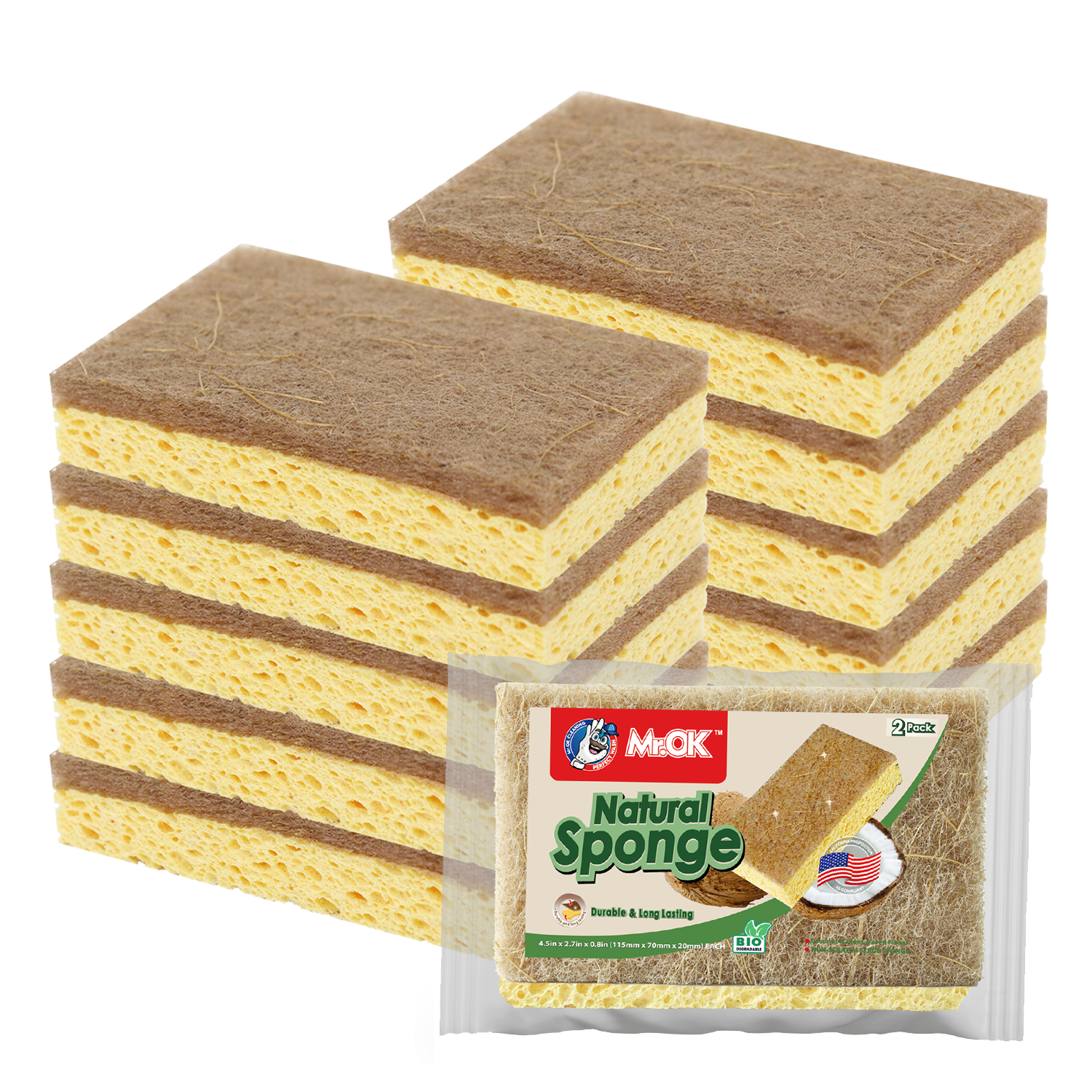 미스터오케이 내츄럴 코코넛 섬유 셀룰로오스 수세미, 5개, 2개입 7,400원