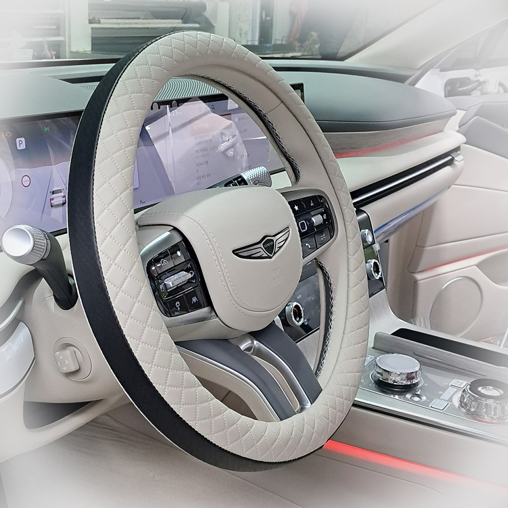 픽스 핸들커버 국내제작 전차종 사계절 참숯가죽 투톤 원톤 원형 D컷 사각핸들, 바닐라베이지 38,000원