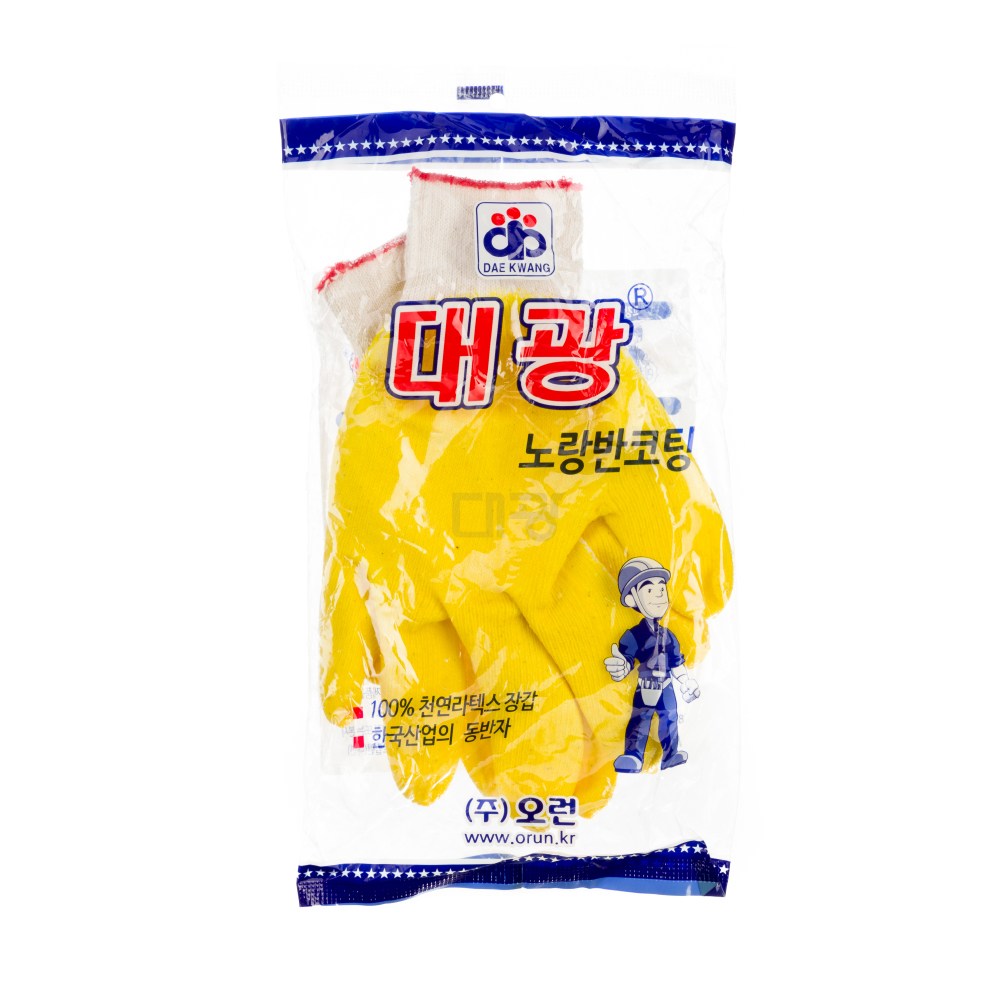 [오런장갑] 대광 반코팅장갑, 노랑(낱개포장), 30개 16,800원