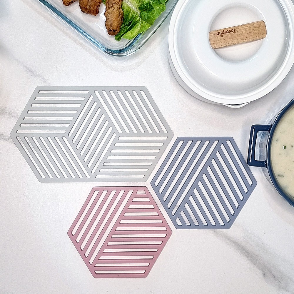 엘라다이닝 국내제작 두께감있는 실리콘 냄비받침, 1개, 세트_블루+그레이 19,900원