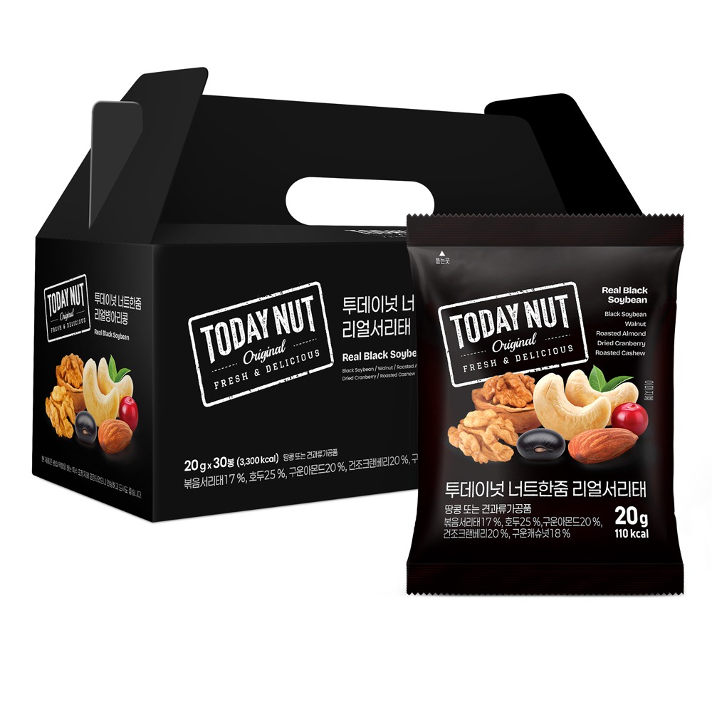 투데이넛 너트한줌 리얼서리태 20g, 30개 19,400원
