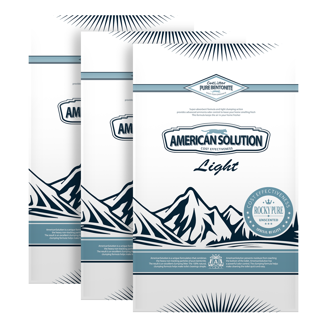 아메리칸솔루션 응고형 라이트 로키퓨어 고양이 모래, 6kg, 3개, 무향 43,800원