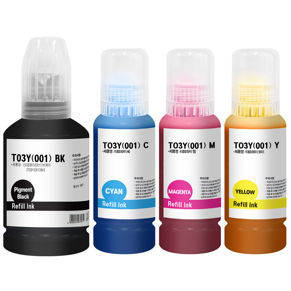 엡손호환잉크 T03Y 4색세트 L4150 L4160 L6160 L6170 L6190 L6191 L6270 L6290 L6291 L14150 L61910 EPSON001 9,480원