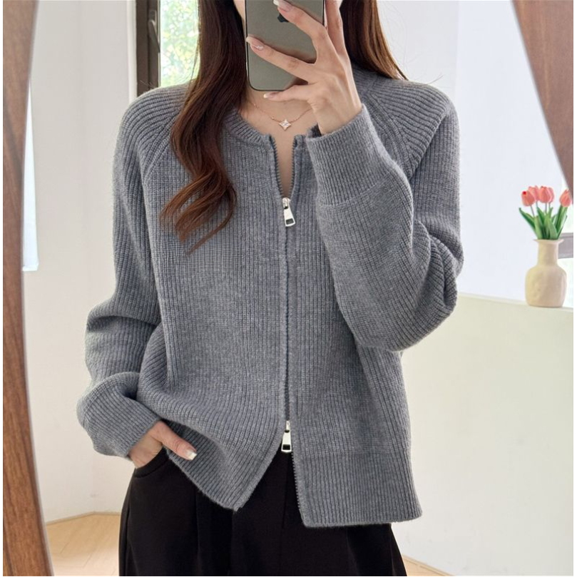 미중 여성 니트 가디건 루즈핏 체형커버 봄 가을 투웨이 집업 스웨터 고급 긴팔 가디건yf 17,250원
